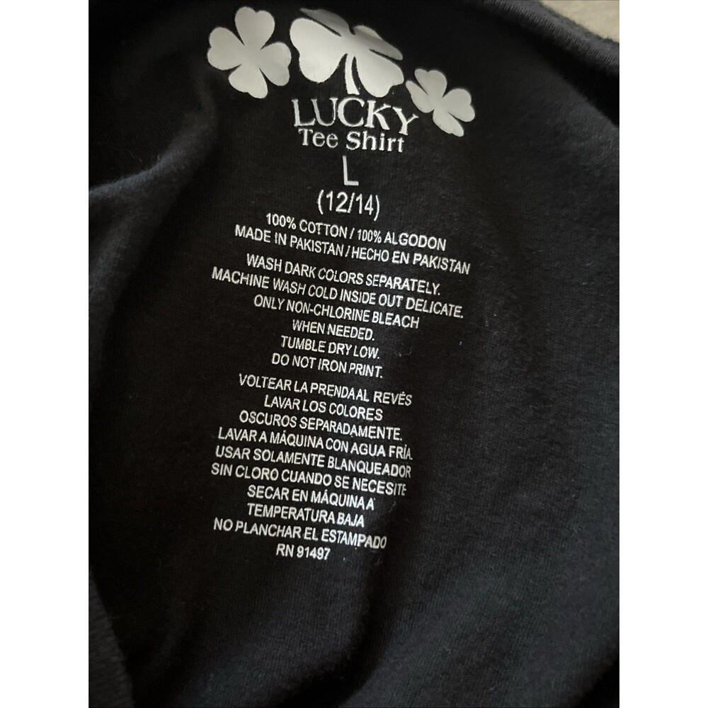 Lucky Tee Shirt Juniors Size L Graphic St. Patrick’s Day Casual Holiday - Picture 5 of 6